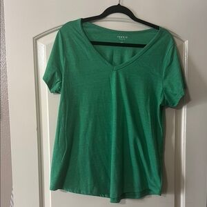 Torrid Classic Fit Green Short Sleeve T Tee V-Neck 1X